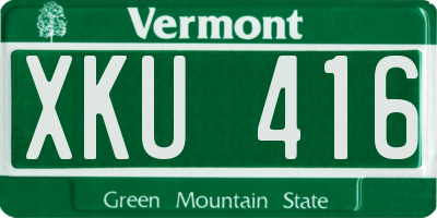 VT license plate XKU416