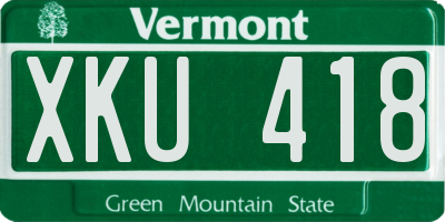 VT license plate XKU418