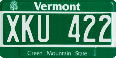 VT license plate XKU422