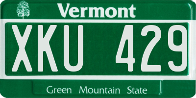 VT license plate XKU429