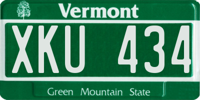 VT license plate XKU434