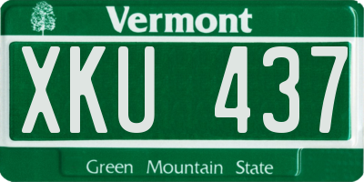 VT license plate XKU437