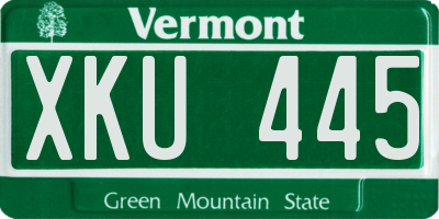 VT license plate XKU445