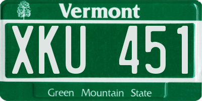 VT license plate XKU451