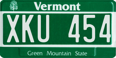 VT license plate XKU454