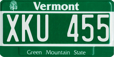 VT license plate XKU455