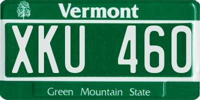 VT license plate XKU460