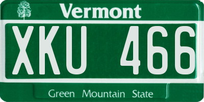 VT license plate XKU466