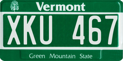 VT license plate XKU467