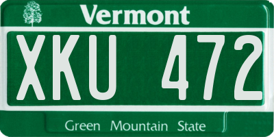 VT license plate XKU472