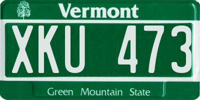 VT license plate XKU473