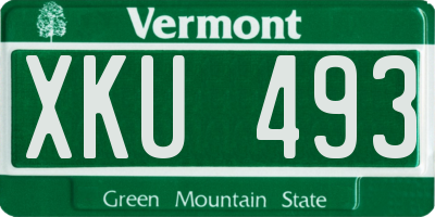 VT license plate XKU493