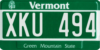 VT license plate XKU494