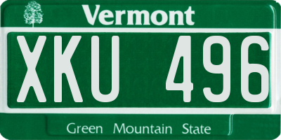 VT license plate XKU496