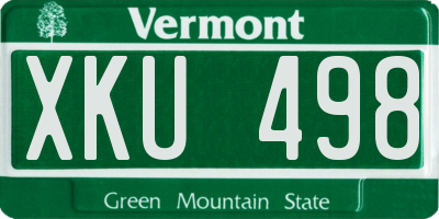 VT license plate XKU498