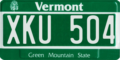 VT license plate XKU504