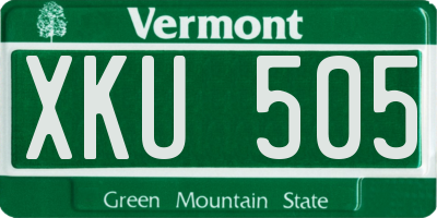VT license plate XKU505