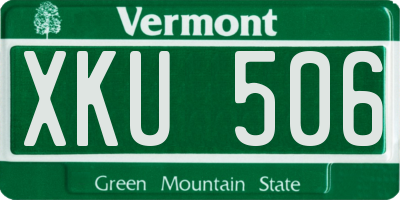 VT license plate XKU506