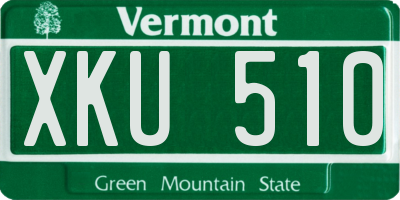 VT license plate XKU510