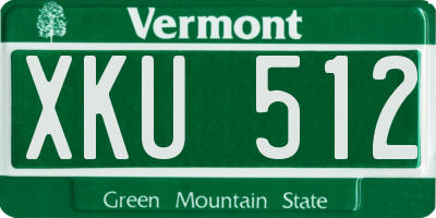 VT license plate XKU512