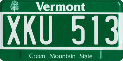 VT license plate XKU513