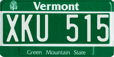 VT license plate XKU515