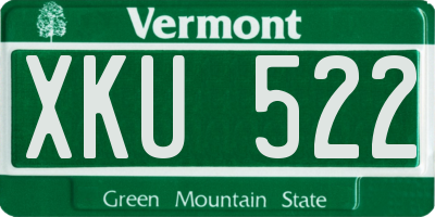 VT license plate XKU522