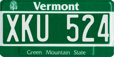 VT license plate XKU524