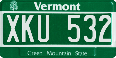 VT license plate XKU532