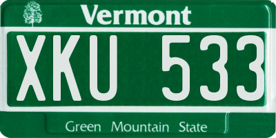 VT license plate XKU533