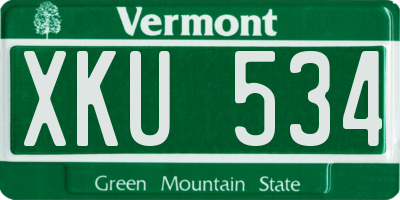 VT license plate XKU534