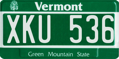 VT license plate XKU536
