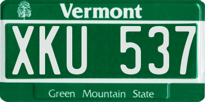 VT license plate XKU537