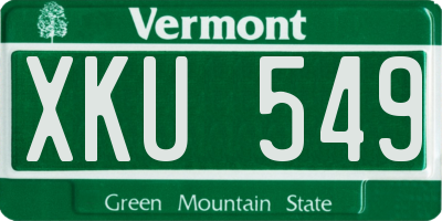 VT license plate XKU549