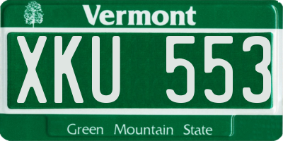 VT license plate XKU553