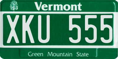 VT license plate XKU555