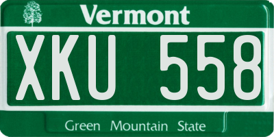 VT license plate XKU558