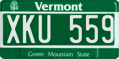 VT license plate XKU559