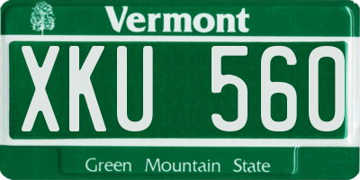 VT license plate XKU560
