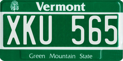 VT license plate XKU565