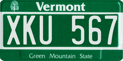 VT license plate XKU567
