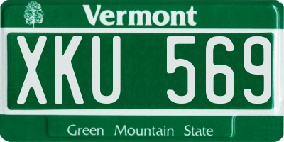 VT license plate XKU569