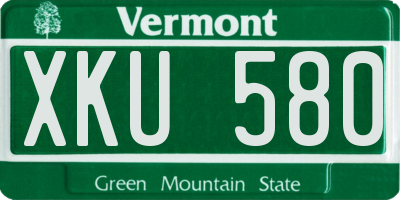 VT license plate XKU580