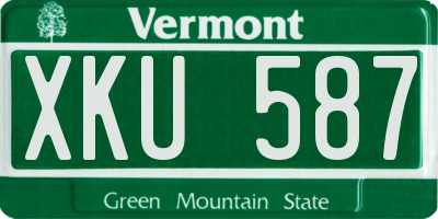 VT license plate XKU587