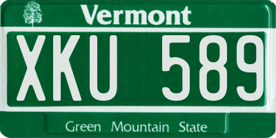 VT license plate XKU589