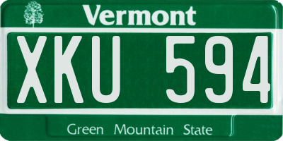 VT license plate XKU594