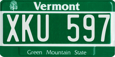 VT license plate XKU597