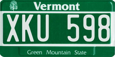 VT license plate XKU598