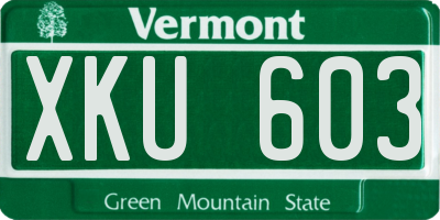 VT license plate XKU603