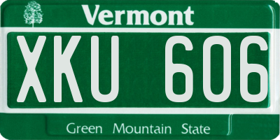 VT license plate XKU606